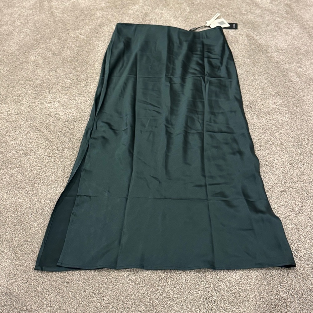 Lilysilk NWT 100% Mulberry Silk Maxi Skirt Green Size 28 US 6-8 - Picture 3 of 10